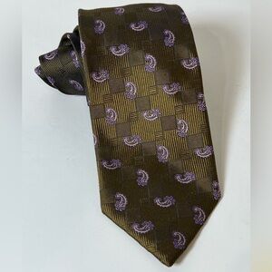 Luciano Barbera Whimsical Waterfall Paisley 100% Silk Made in Italy Tie EUC